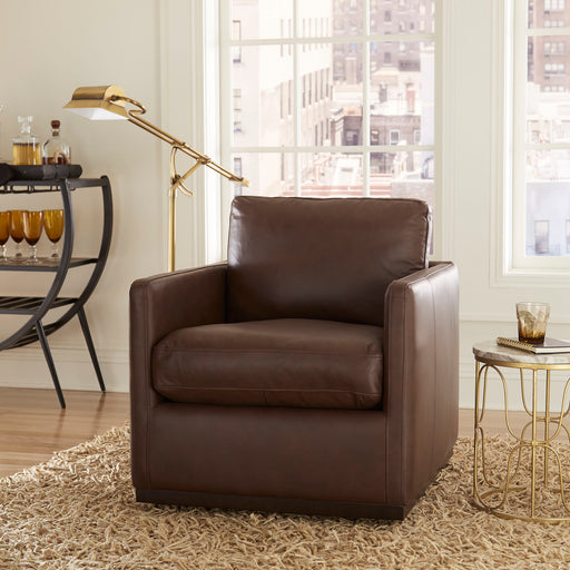 Weston - Leather Swivel Accent Chair - Timber Capital Discount Furniture Home Furniture, Furniture Store