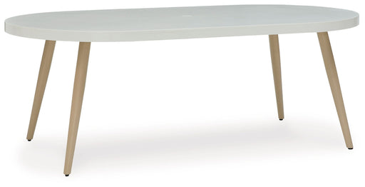 Seton Creek - White - Oval Dining Table With Umb Opt Capital Discount Furniture Home Furniture, Home Decor, Furniture