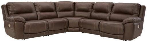 Dunleith - Chocolate - 5-Piece Power Reclining Sectional Capital Discount Furniture Home Furniture, Furniture Store