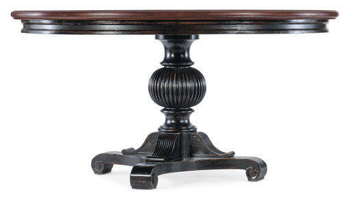 Charleston - Round Pedestal Dining Table With 1-20in leaf - Dark Brown Capital Discount Furniture Home Furniture, Furniture Store