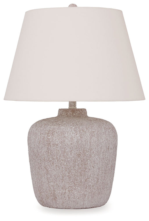 Danry - Distressed Cream - Metal Table Lamp Capital Discount Furniture Home Furniture, Home Decor, Furniture