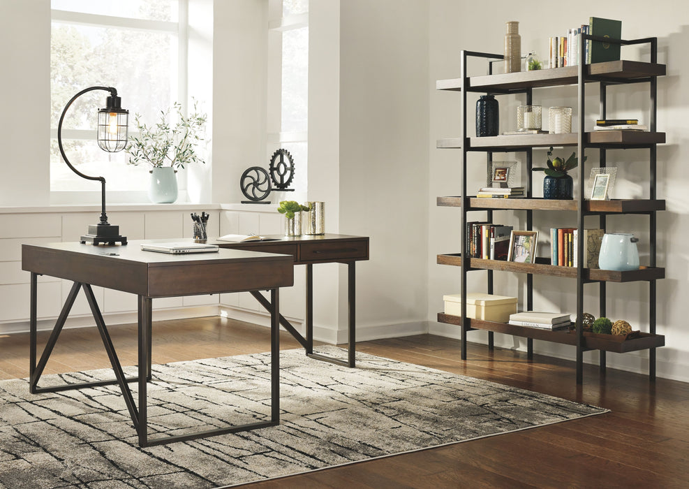 Starmore - Brown - 3 Pc. - L Shaped Desk, Bookcase Capital Discount Furniture Home Furniture, Furniture Store