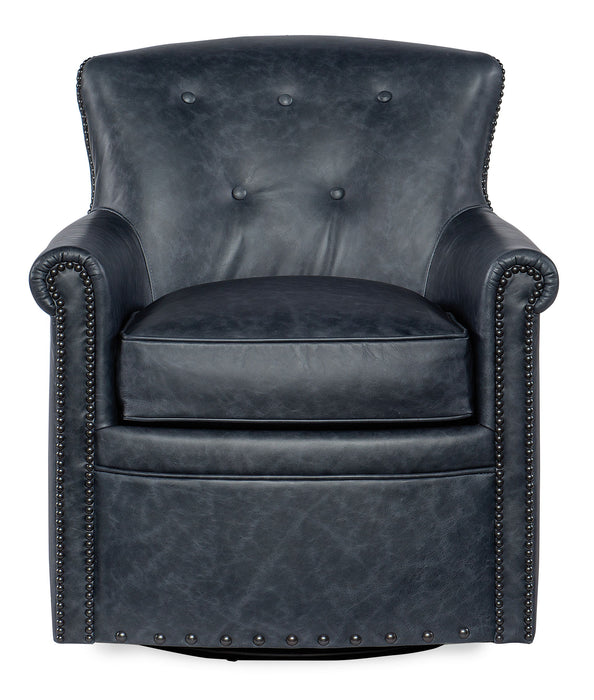 Swivel Club Leather Chair - Blue Capital Discount Furniture Home Furniture, Furniture Store