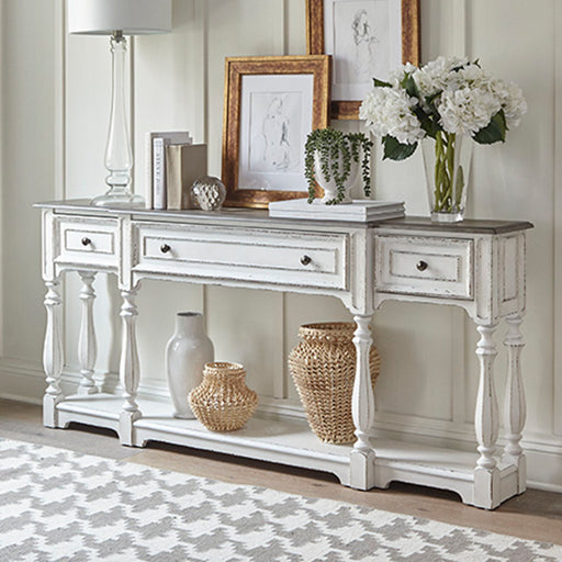 Magnolia Manor - 3 Drawer Hall Console Table - White Capital Discount Furniture Home Furniture, Furniture Store