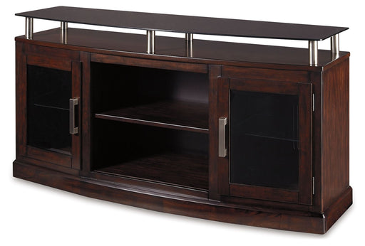 Chanceen - Dark Brown - Medium TV Stand/Fireplace Opt Capital Discount Furniture Home Furniture, Furniture Store
