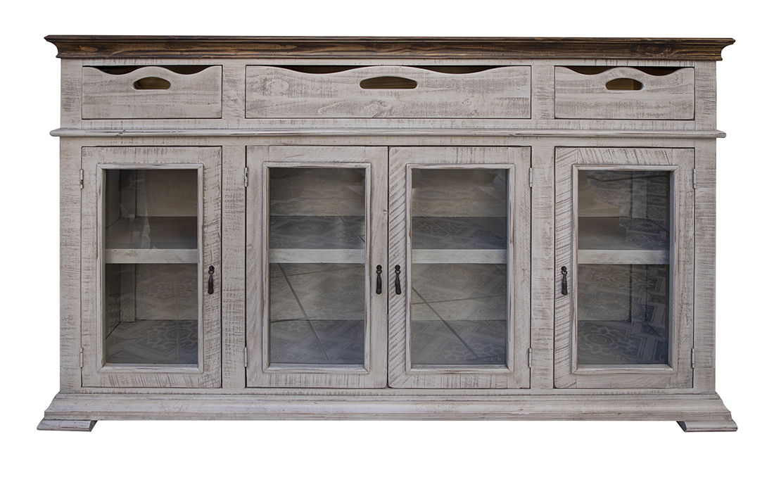 Gray - Console With 3 Drawers 4 Doors - Gray Capital Discount Furniture Home Furniture, Furniture Store