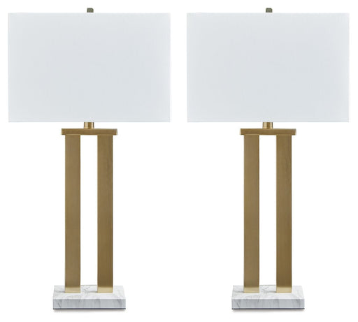Coopermen - Gold Finish / White - Metal Table Lamp (Set of 2) Capital Discount Furniture Home Furniture, Home Decor, Furniture