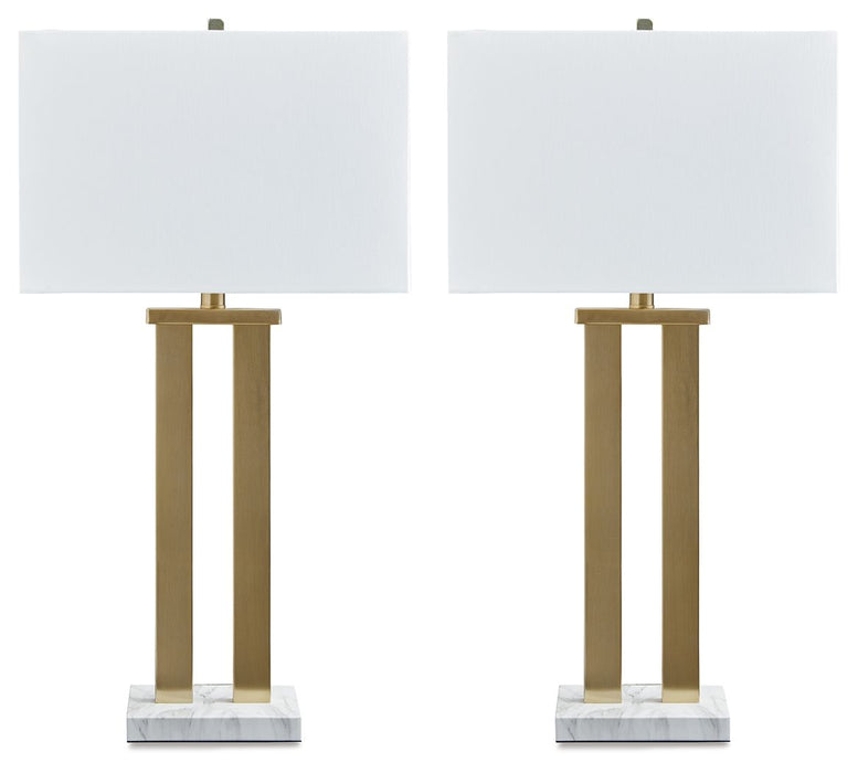 Coopermen - Gold Finish / White - Metal Table Lamp (Set of 2) Capital Discount Furniture Home Furniture, Furniture Store