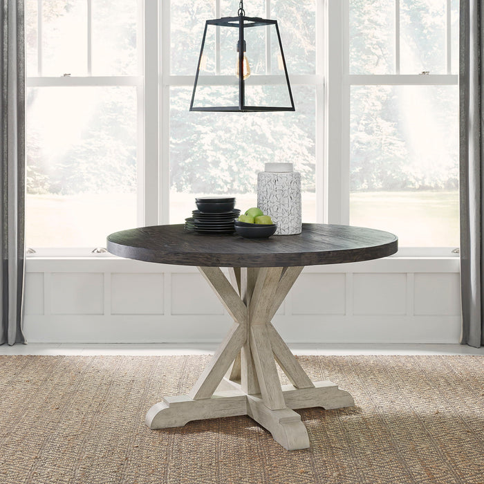 Willowrun - Pedestal Table Set - Rustic White Capital Discount Furniture Home Furniture, Home Decor, Furniture