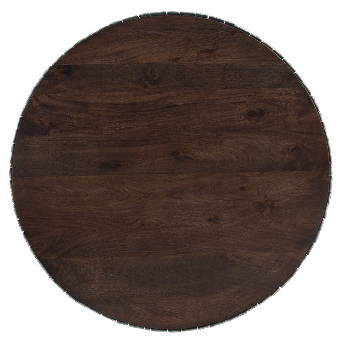 Round Cocktail Table - Dark Wood