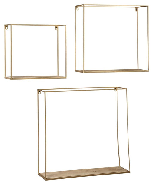 Efharis - Natural / Gold Finish - Wall Shelf Set (Set of 3) Capital Discount Furniture Home Furniture, Home Decor, Furniture