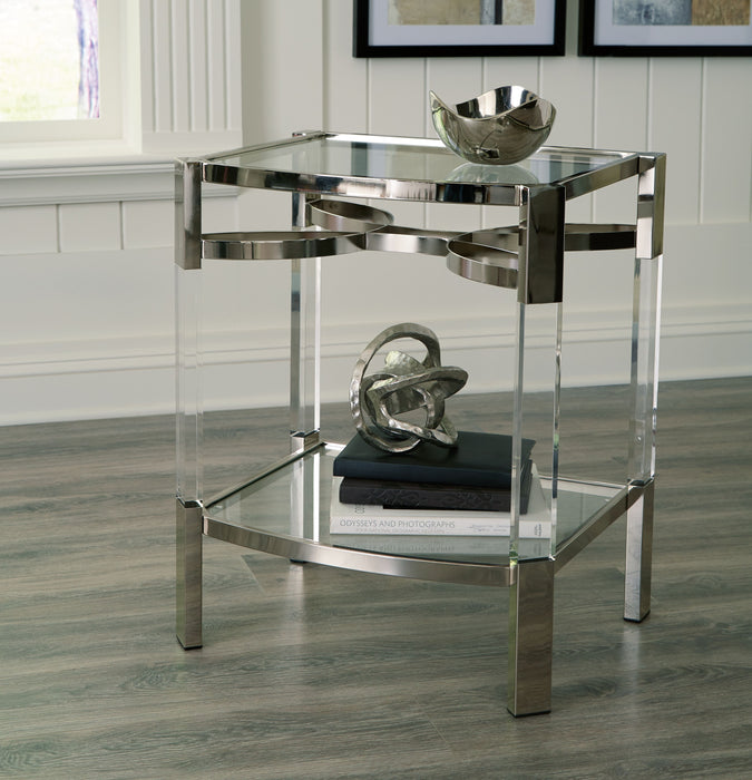 Chaseton - Clear / Silver Finish - Accent Table Capital Discount Furniture Home Furniture, Furniture Store