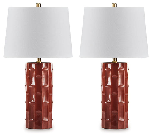 Jacemour - Burnt Umber - Ceramic Table Lamp (Set of 2) Capital Discount Furniture Home Furniture, Furniture Store