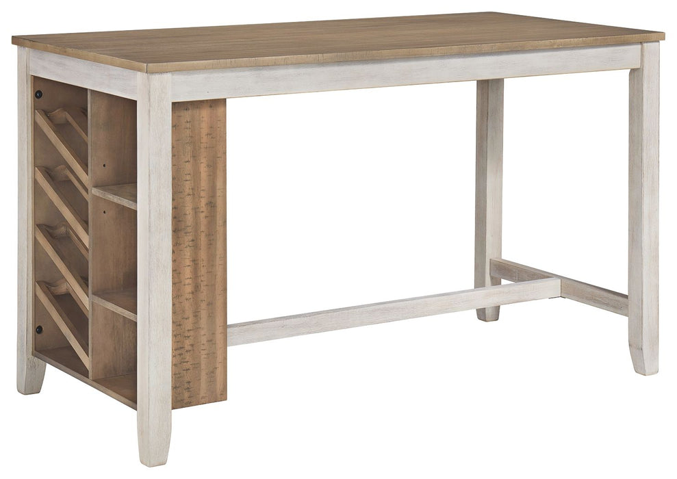 Skempton - White - Rectangular Counter Table With Storage Capital Discount Furniture Home Furniture, Furniture Store