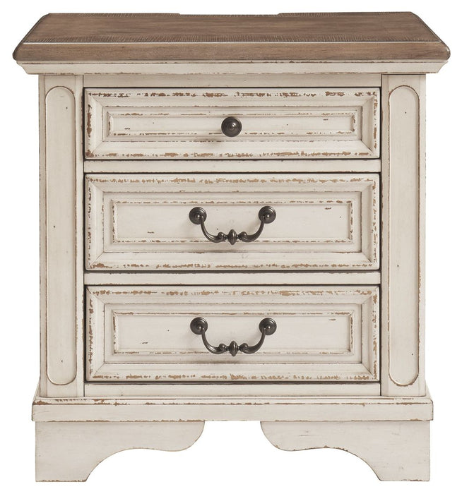 Realyn - White / Brown / Beige - Three Drawer Night Stand Capital Discount Furniture Home Furniture, Furniture Store