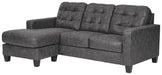 Venaldi - Gunmetal - Sofa Chaise Capital Discount Furniture Home Furniture, Furniture Store