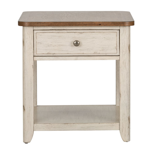 Farmhouse Reimagined - End Table With Basket - White Capital Discount Furniture Home Furniture, Furniture Store