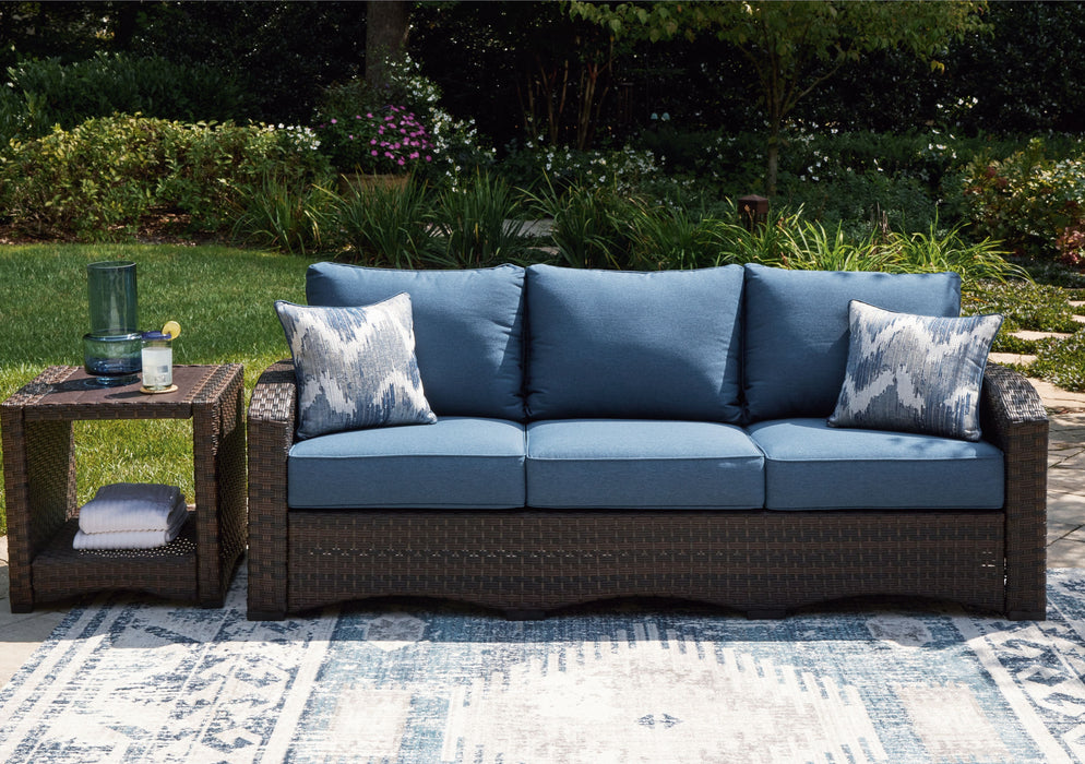 Windglow - Blue / Brown - Sofa With Cushion Capital Discount Furniture Home Furniture, Furniture Store
