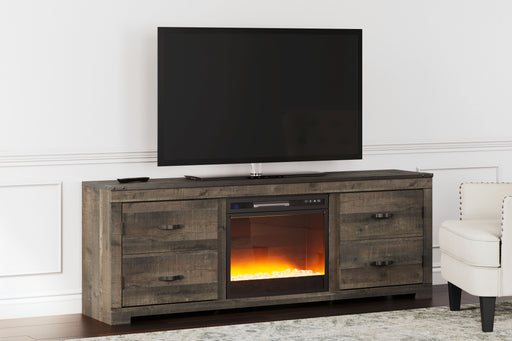 Trinell - Brown - 72" TV Stand With Fireplace Insert Glass/Stone Capital Discount Furniture