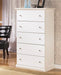 Bostwick - White - Five Drawer Chest Capital Discount Furniture Home Furniture, Furniture Store
