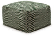 Abacy - Green / Ivory - Pouf Capital Discount Furniture Home Furniture, Furniture Store