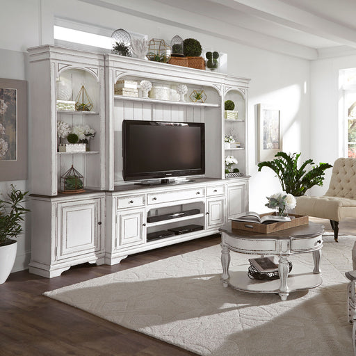 Magnolia Manor - Entertainment Center With Piers - White Capital Discount Furniture Home Furniture, Furniture Store