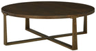 Balintmore - Brown / Gold Finish - Round Cocktail Table Capital Discount Furniture Home Furniture, Furniture Store