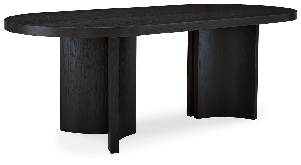Rowanbeck - Black - Oval Dining Room Table Capital Discount Furniture Home Furniture, Furniture Store