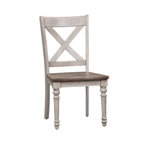 Cottage Lane - X Back Wood Seat Side Chair - White Capital Discount Furniture Home Furniture, Furniture Store
