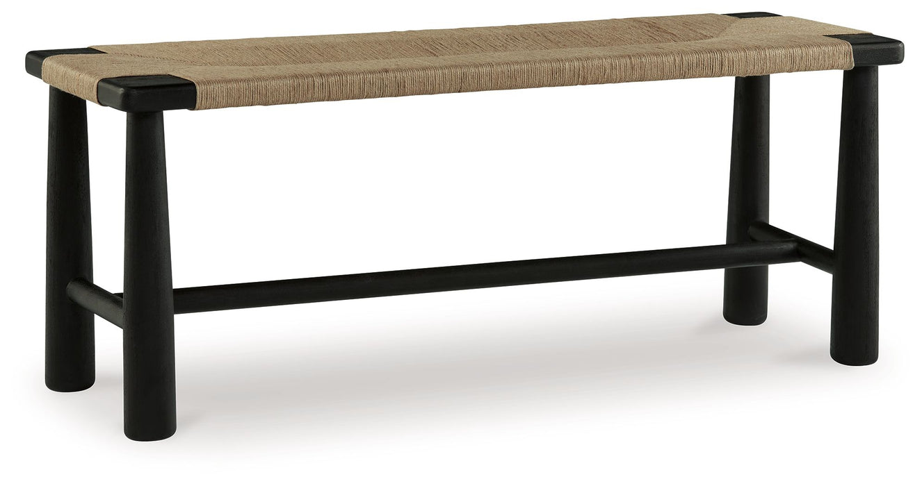 Acerman - Black / Natural - Accent Bench Capital Discount Furniture Home Furniture, Furniture Store