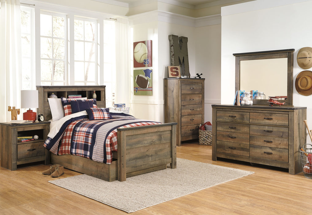 Trinell - Brown - Twin Bookcase Bed With 1 Large Storage Drawer Capital Discount Furniture Home Furniture, Furniture Store