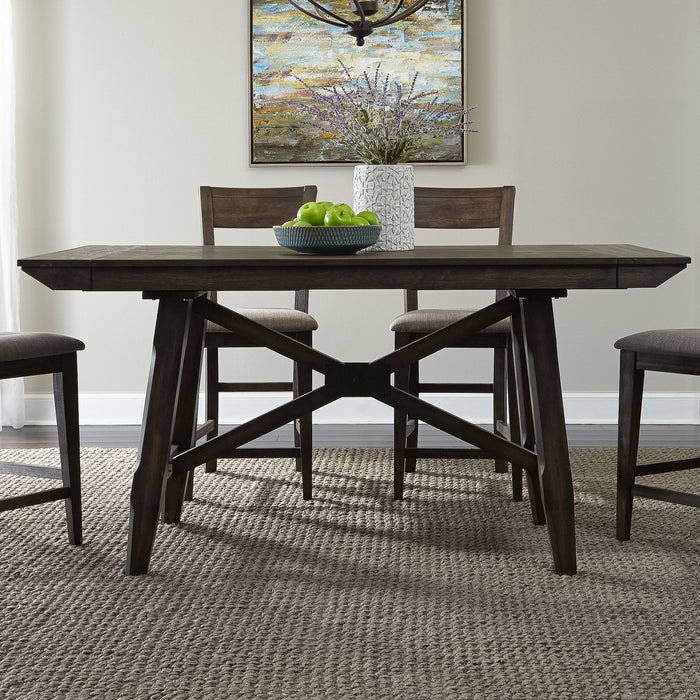 Double Bridge - Gathering Table Set - Dark Brown Capital Discount Furniture Home Furniture, Home Decor, Furniture