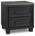 Foyland - Black / Brown - Two Drawer Night Stand Capital Discount Furniture Home Furniture, Furniture Store