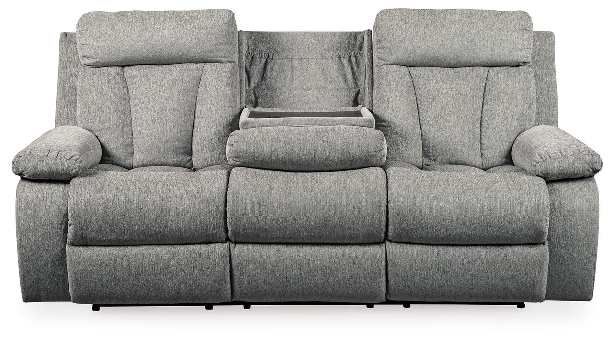 Mitchiner - Fog - Rec Sofa W/Drop Down Table Capital Discount Furniture Home Furniture, Furniture Store
