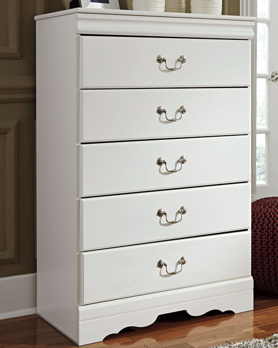 Anarasia - White - Five Drawer Chest Capital Discount Furniture Home Furniture, Furniture Store