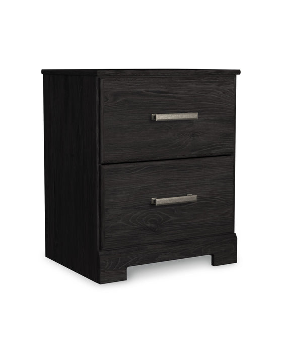 Belachime - Black - Two Drawer Night Stand Capital Discount Furniture Home Furniture, Furniture Store
