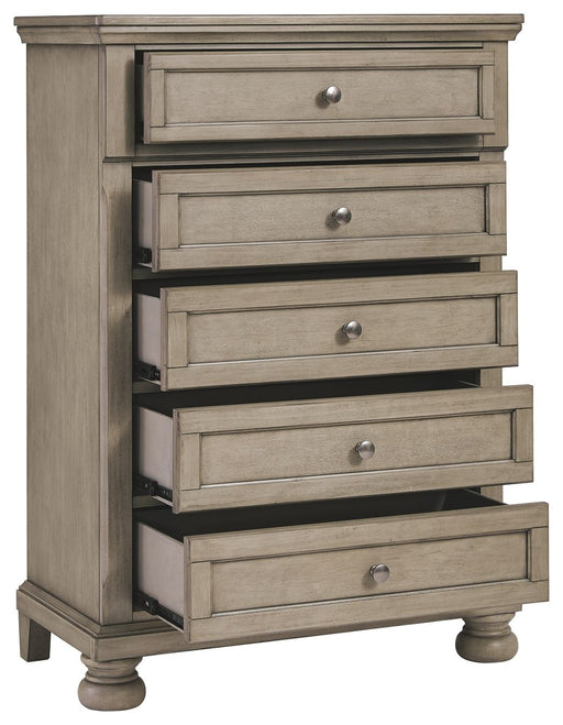 Lettner - Light Gray - Five Drawer Chest - Central Handle Capital Discount Furniture Home Furniture, Furniture Store