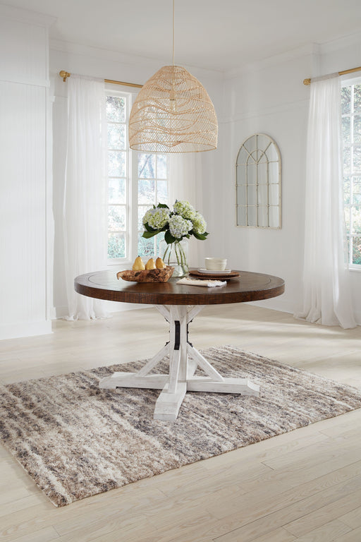 Valebeck - White / Brown - Dining Table Capital Discount Furniture Home Furniture, Furniture Store