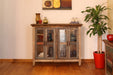 Antique Multicolor - Console With 4 Glass Doors - Light Brown Capital Discount Furniture Home Furniture, Furniture Store