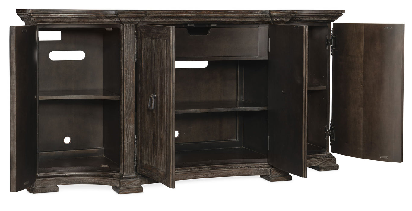 Traditions - 1-Drawers 3-Shelves Buffet - Dark Brown