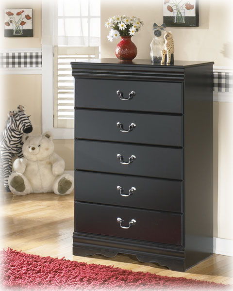 Huey - Black - Five Drawer Chest Capital Discount Furniture Home Furniture, Home Decor, Furniture
