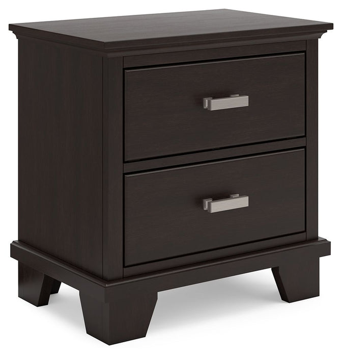 Covetown - Dark Brown - Two Drawer Night Stand Capital Discount Furniture Home Furniture, Furniture Store