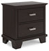 Covetown - Dark Brown - Two Drawer Night Stand Capital Discount Furniture Home Furniture, Furniture Store