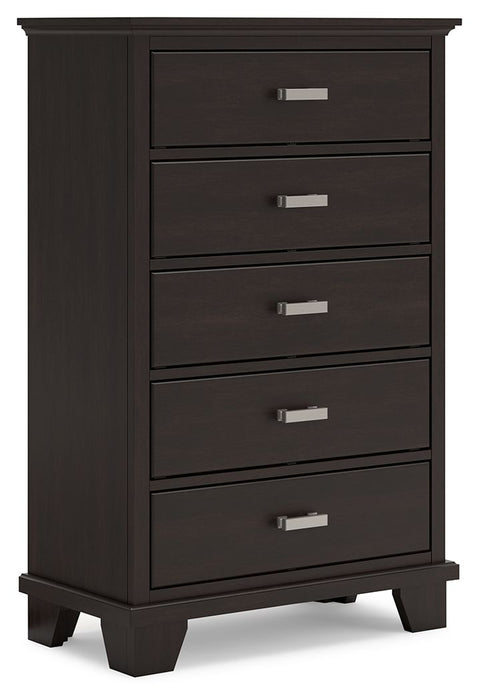 Covetown - Dark Brown - Five Drawer Chest Capital Discount Furniture Home Furniture, Furniture Store