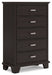 Covetown - Dark Brown - Five Drawer Chest Capital Discount Furniture Home Furniture, Furniture Store
