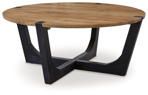 Hanneforth - Brown - Round Cocktail Table Capital Discount Furniture Home Furniture, Furniture Store