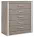 Surancha - Gray - Five Drawer Wide Chest Capital Discount Furniture Home Furniture, Furniture Store
