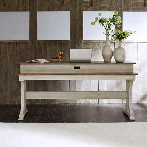 Farmhouse Reimagined - Console Bar Table - White Capital Discount Furniture Home Furniture, Furniture Store