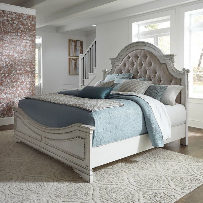Magnolia Manor - King California Upholstered Bed - White Capital Discount Furniture Home Furniture, Furniture Store