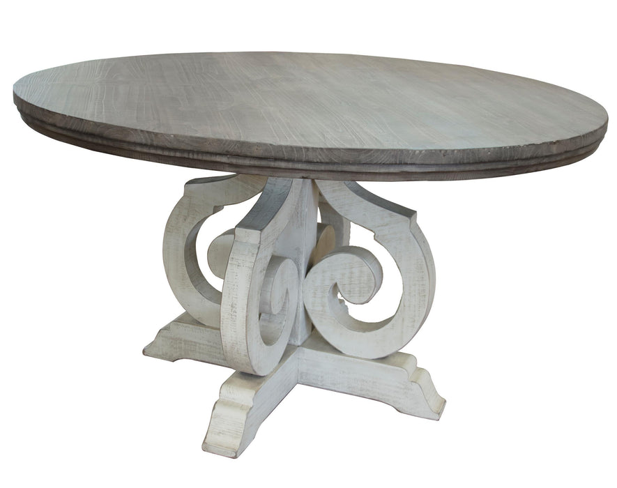Stone - Round Two-Tone Dining Table - Beige Capital Discount Furniture Home Furniture, Furniture Store